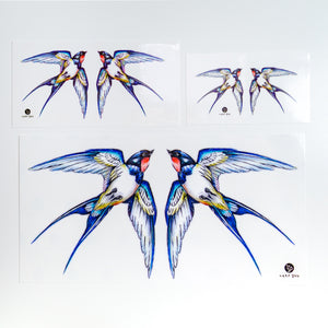 Swallow Tattoo, Bird tattoo, Realistic Color Temporary tattoo Sticker, Fun Animal tattoo, Fake Tattoo, Swallow pair tattoo, bohemian Tattoo 燕子刺青 LAZY DUO Temporary Tattoo Sticker - Swallow Tattoo Hong Kong Mane Ink 香港紋身貼紙 女紋身師  燕子刺青 LAZY DUO Temporary Tattoo Sticker - Swallow Tattoo Hong Kong Mane Ink 香港紋身貼紙 女紋身師 