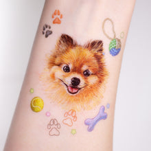 Load image into Gallery viewer,  waterproof, and fashionable. Pom Dog Temporary Tattoo Sticker, Wiener-Dog family, Dachshund Dog Lover, Fun Pet Toy Puppy Fashion Accessories, Dog Beauty Pet Fashion, Realistic Micro Dog Tattoo, Dog Accessories Dog Puppy 
