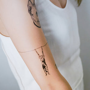 Black & White Cat Combo Tattoo ManE Ink HK Tattooist LAZY DUO Comic Style Playful Black Cat White Cat Tattoo Stickers 美漫風格黑貓紋身白貓玩耍合體技浪浪不哭喵咪寵物刺青香港紋身貼紙Kitten Tattoo Ideas Neko Tattoo Meow Animal Pet Tattoos HK Temporary Tattoo Sticker Water Color Tattoo LAZY DUO Tattoo Shop Hong Kong HK 紋身師設計印刷訂做客製 Custom Temporary Tattoo Event Printing Tattooist artist HK tattoo shop MANE INK Tattooer Tattoo Artist Taiwan fine line ornament tattoo 台灣製 刺青師紋身師