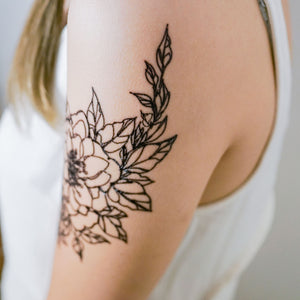 Line Flower Tattoos - LAZY DUO TATTOO