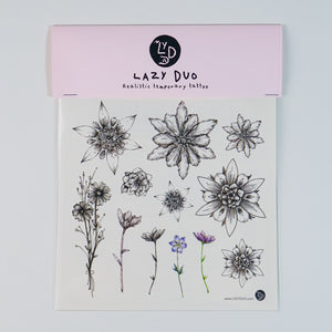 Delicate Floral Tattoo Watercolor Flower Tattoo LAZY DUOTemporary Tattoo Little Tattoo Small Tattoo 迷你水彩花刺青紋身 Rose Tattoo Sticker Fineline HK Hong Kong 刺青紋身貼紙 香港刺青圖案 印刷訂做客製 Custom Temporary Tattoo artist HK tattoo shop Hong Kong 迷你刺青 韓式刺青紋身 small tattoo design Minimal Tattoo little tattoo idea sketchy tattoo floral tattoo ankle wrist tattoo back tattoo Taiwan