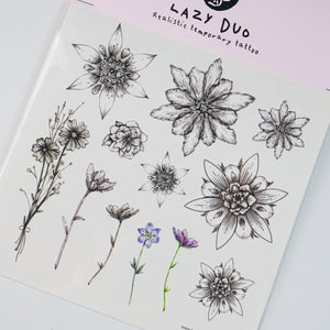 Delicate Floral Tattoo Watercolor Flower Tattoo LAZY DUOTemporary Tattoo Little Tattoo Small Tattoo 迷你水彩花刺青紋身 Rose Tattoo Sticker Fineline HK Hong Kong 刺青紋身貼紙 香港刺青圖案 印刷訂做客製 Custom Temporary Tattoo artist HK tattoo shop Hong Kong 迷你刺青 韓式刺青紋身 small tattoo design Minimal Tattoo little tattoo idea sketchy tattoo floral tattoo ankle wrist tattoo back tattoo Taiwan