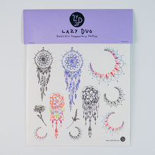 Load image into Gallery viewer, Floral Dreamcatcher Tattoo Realistic Artistic Tattoo Sticker Color Metallic Tattoo預約紋身貼紙專業優質色彩印刷訂製作DIY Waiman Tattoo Artist 香港原創手繪刺青紋身貼紙 LAZY DUO Premium High Quality Temporary Tattoo Stickers Professional Printing Tattoo Shop Hong Kong Customise Custom Small Order 自訂客製少量印刷大量批發特快專業優質彩色金屬色廣告宣傳禮品Gift 安全防水防敏無痛紋身師紋身店韓式小清新
