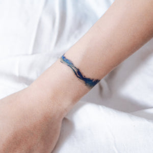Watercolor InkWash & Ocean Wave Tattoos - LAZY DUO TATTOO