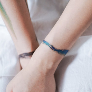 Watercolor InkWash & Ocean Wave Tattoos - LAZY DUO TATTOO