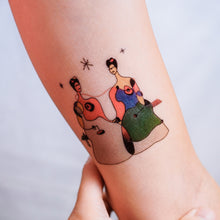 Load image into Gallery viewer, Surrealism Abstract Magic Surreal Fridas Tattoos Sticker in Joan Miro Style by LAZY DUO. Realistic, long lasting and non-toxic temporary tattoo HK 香港原創紋身貼紙品牌 安全無毒 防水防敏 持久像真 抽象藝術-馴鹿刺青紋身貼紙香港 Magic Surreal Abstract The Two Frida Kahlo Fine Art LAZY DUO TATTOO HK
