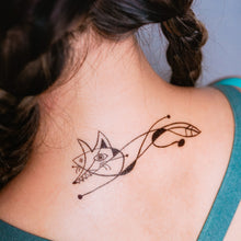 Load image into Gallery viewer, Surrealism Abstract Magic Surreal Capybara Tattoos Sticker in Joan Miro Style by LAZY DUO. Realistic, long lasting and non-toxic temporary tattoo HK 香港原創紋身貼紙品牌 安全無毒 防水防敏 持久像真 抽象藝術 狐狸刺青紋身貼紙香港 Magic Surreal Abstract Fox Fine Art LAZY DUO TATTOO SHOP HK

