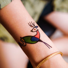 Load image into Gallery viewer, Surrealism Abstract Magic Surreal Capybara Tattoos Sticker in Joan Miro Style by LAZY DUO. Realistic, long lasting and non-toxic temporary tattoo HK 香港原創紋身貼紙品牌 安全無毒 防水防敏 持久像真 抽象藝術-馴鹿刺青紋身貼紙香港 Magic Surreal Abstract Deer Fine Art LAZY DUO TATTOO HK

