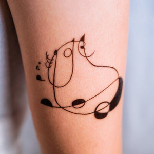 Surrealism Abstract Magic Surreal Capybara Tattoos Sticker in Joan Miro Style by LAZY DUO. Realistic, long lasting and non-toxic temporary tattoo HK 香港原創紋身貼紙品牌 安全無毒 防水防敏 持久像真 抽象藝術風水豚刺青紋身貼紙香港 Magic Surreal Capybara Abstract Color Tattoo Surrealism｜LAZY DUO TATTOO SHOP HK