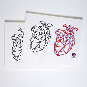 Minimalism Geometric Heart Temporary Tattoo Sticker by LAZY DUO HK. Realistic, long lasting and non-toxic 香港原創紋身貼紙品牌 安全無毒 防水防敏 持久像真 立體幾何心臟刺青紋身貼紙香港 Red Geometric Heart | LAZY DUO TATTOO HK