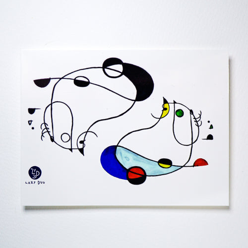 Surrealism Abstract Magic Surreal Capybara Tattoos Sticker in Joan Miro Style by LAZY DUO. Realistic, long lasting and non-toxic temporary tattoo HK 香港原創紋身貼紙品牌 安全無毒 防水防敏 持久像真 抽象藝術風水豚刺青紋身貼紙香港 Magic Surreal Capybara Abstract Color Tattoo Surrealism｜LAZY DUO TATTOO SHOP HK