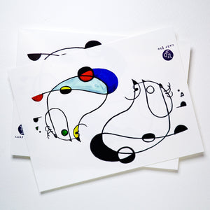 Surrealism Abstract Magic Surreal Capybara Tattoos Sticker in Joan Miro Style by LAZY DUO. Realistic, long lasting and non-toxic temporary tattoo HK 香港原創紋身貼紙品牌 安全無毒 防水防敏 持久像真 抽象藝術風水豚刺青紋身貼紙香港 Magic Surreal Capybara Abstract Color Tattoo Surrealism｜LAZY DUO TATTOO SHOP HK