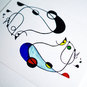 Surrealism Abstract Magic Surreal Capybara Tattoos Sticker in Joan Miro Style by LAZY DUO. Realistic, long lasting and non-toxic temporary tattoo HK 香港原創紋身貼紙品牌 安全無毒 防水防敏 持久像真 抽象藝術風水豚刺青紋身貼紙香港 Magic Surreal Capybara Abstract Color Tattoo Surrealism｜LAZY DUO TATTOO SHOP HK