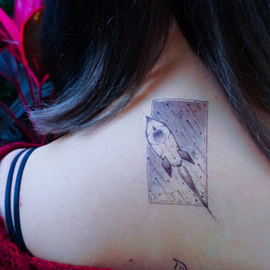 Space Rocket Box Tattoo - LAZY DUO TATTOO