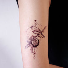 Load image into Gallery viewer, Black Moon &amp; Bird Tattoo - LAZY DUO TATTOO
