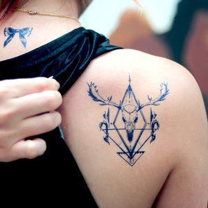 Gothic Deer Skull Tattoo - LAZY DUO TATTOO