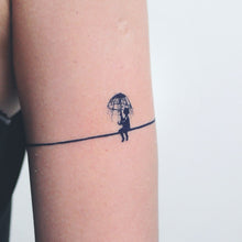 Load image into Gallery viewer, Little Boy in the Rain Line Tattoo - LAZY DUO TATTOO
