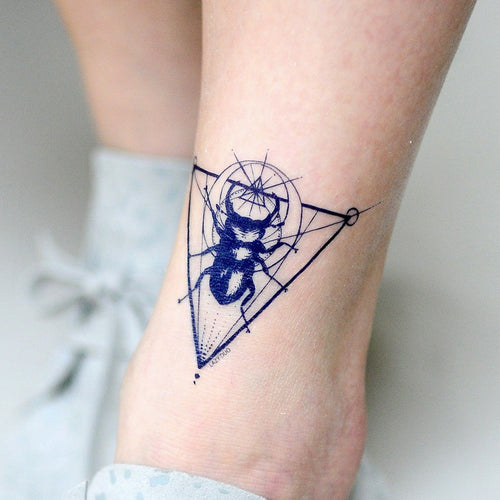 Moon Beetle Tattoo - LAZY DUO TATTOO