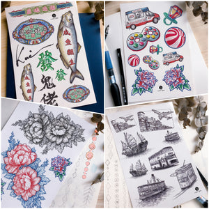 經典懷舊香港情懷紋身貼紙復古Old Hong Kong Vintage Tattoos LAZY DUO Temporary Tattoo Shop HK Hong Kong Mane.ink 香港刺青紋身貼紙設計印刷訂做客製 stom Temporary Tattoo Event Printing Tattooist artist HK tattoo shop MANE  動物刺青 彩色紋身 香港女紋身師刺青師 認領圖日系小清新韓國刺青 