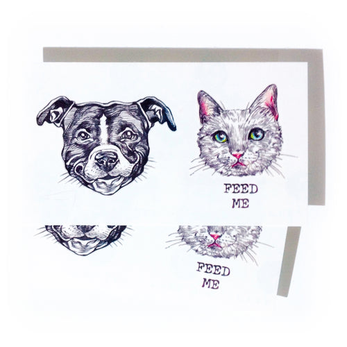 White Cat FEED ME + Pit Bull Tattoos - LAZY DUO TATTOO