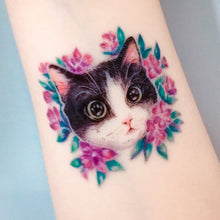 Load image into Gallery viewer, Cat Tattoo Paw Tattoo Kitten Tattoo Pet Tattoo Animal Tattoo Meow Tattoo Watercolor Tattoo Sticker Tatouage Temporary Tattoo HK Hong Kong Vintage Classic 復古美式經典水彩燕子刺青紋身 LAZY DUO Tattoo Sticker 香港紋身貼紙 刺青圖案 紋身師 印刷訂做客製 Custom Temporary Tattoo artist HK tattoo shop Hong Kong 
