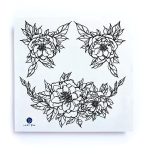 Line Flower Tattoos - LAZY DUO TATTOO