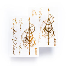 Load image into Gallery viewer, Lettering &amp; Boho White Gold Metallic Tattoo Set - LAZY DUO TATTOO
