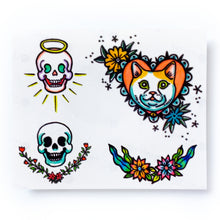 Load image into Gallery viewer, New School Angel &amp; Devil Skull Tattoo Set - LAZY DUO TATTOO
