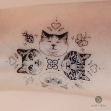 Load image into Gallery viewer, Cute Cat Tattoos Temporary Tattoo Sticker Fake Tatts LAZY DUO Tattoo Shop Premium Tattoo Sticker 2023
