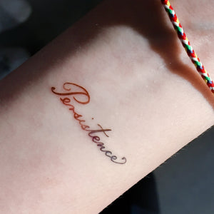 Watercolor Lettering Tattoo・Persistence (Small) - LAZY DUO TATTOO