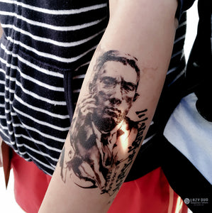 Yukio Mishima Ink wash Portrait Tattoo - LAZY DUO TATTOO