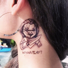 Load image into Gallery viewer, Chucky Pumpkin Tattoo - LAZY DUO TATTOO
