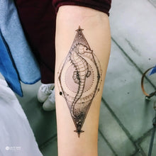 Load image into Gallery viewer, Seahorse Universe Tattoo - LAZY DUO TATTOO
