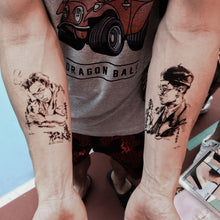 Load image into Gallery viewer, Ink-wash Japanese Writer&#39;s Portrait Tattoos - LAZY DUO TATTOO
