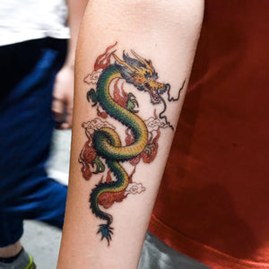 Old Hong Kong Tiger and Dragon Vintage Tattoo 經典復古香港懷舊左青龍右白虎刺青紋身貼紙LAZY DUO Temporary Tattoo Shop HK Hong Kong Mane.ink 香港刺青紋身貼紙設計印刷訂做客製 stom Temporary Tattoo Event Printing Tattooist artist HK tattoo shop MANE 動物刺青 彩色紋身 香港女紋身師刺青師 認領圖日系小清新韓國刺青