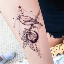 Load image into Gallery viewer, Black Moon &amp; Bird Tattoo - LAZY DUO TATTOO
