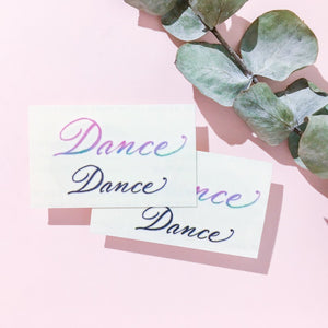 Watercolor Lettering Tattoo・Dance - LAZY DUO TATTOO