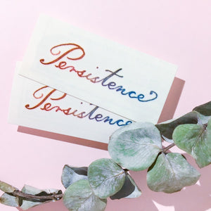 Watercolor Lettering Tattoo・Persistence ( Large ) - LAZY DUO TATTOO