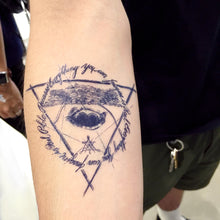 Load image into Gallery viewer, Alchemist Eye Triangle Tattoo - LAZY DUO TATTOO
