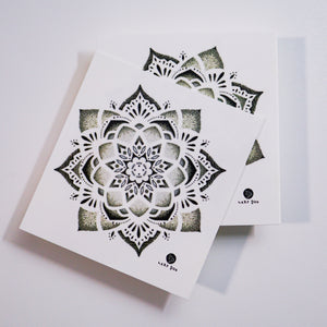 Black & White Multilayer Mandala Lotus Flower Temporary Tattoo Sticker LAZY DUO Hong Kong Tattoo Shop Fake Tattoo 