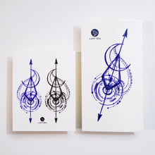 Load image into Gallery viewer, 香港紋身貼紙 女紋身師 Arrow Spiral &amp; Moon Tattoo - LAZY DUO TATTOO Hong Kong Tattoo Sticker HK made in Taiwan MIT Mane Ink 
