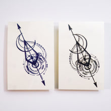 Load image into Gallery viewer, 香港紋身貼紙 女紋身師 Arrow Spiral &amp; Moon Tattoo - LAZY DUO TATTOO Hong Kong Tattoo Sticker HK made in Taiwan MIT Mane Ink 
