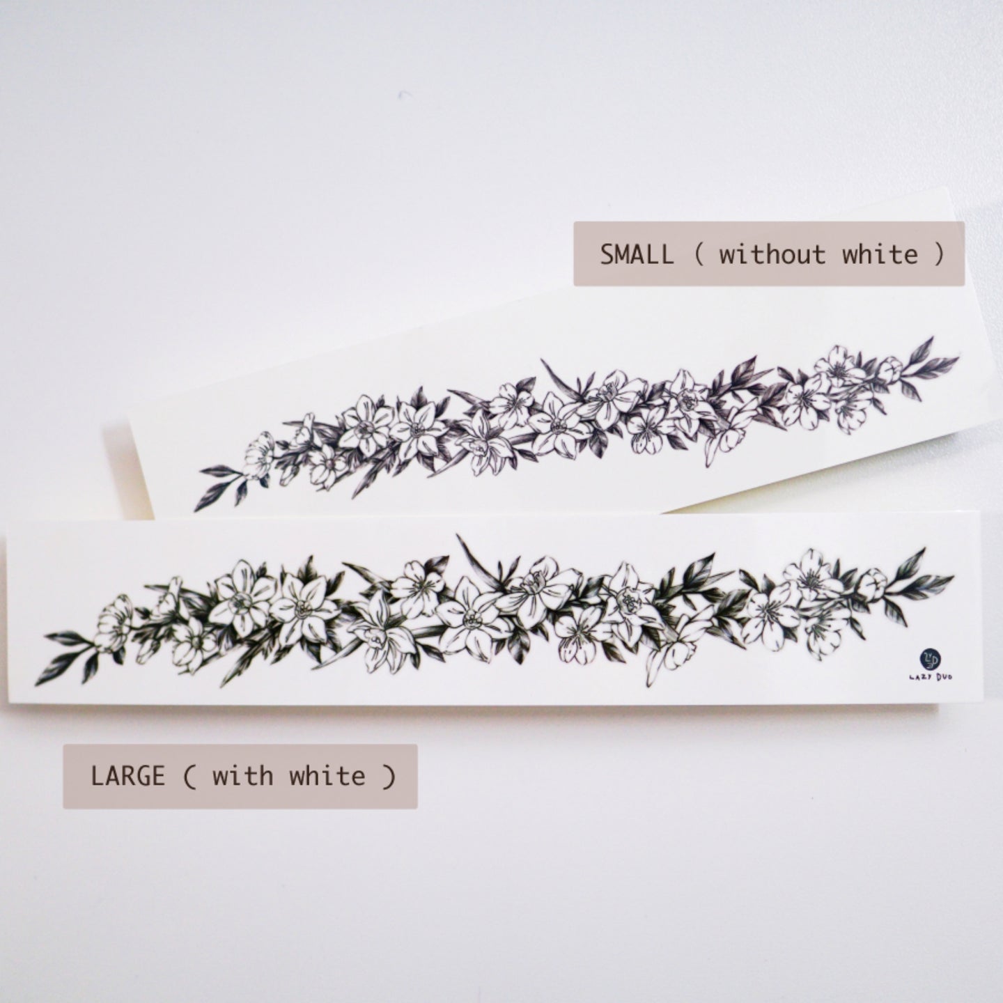 Narcissus Flower Band Tattoo｜LAZY DUO TEMPORARY TATTOO HK 水仙花紋身貼紙香港設計