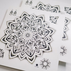 floral mandala Tattoo, mandala tattoo, mandala design, White Tattoo, harmony symbol, balance Symbol, meaningful tattoo, wise tattoo, Temporary Tattoo, Tattoo Sticker, Mandala Flower, Flower Tattoo, Flower Tattoo Design, Lotus Flower Tattoo, Floral mandala, multi-layered and bright, With dots and white highlights, a stunning sight, Symbolizing the universe, balance, and harmony, A symbol of oneness, and unity. 