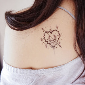 Stars Heart & Moon Tattoo - LAZY DUO TATTOO