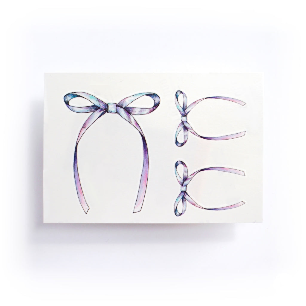 Minimal Ribbon Bow Tattoo - LAZY DUO TATTOO