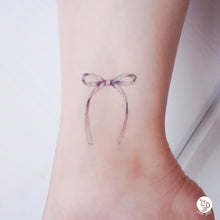 Load image into Gallery viewer, Minimal Ribbon Bow Tattoo - LAZY DUO TATTOO
