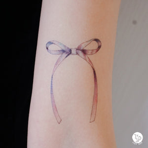 Minimal Ribbon Bow Tattoo - LAZY DUO TATTOO