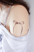 Load image into Gallery viewer, Minimal Ribbon Bow Tattoo - LAZY DUO TATTOO
