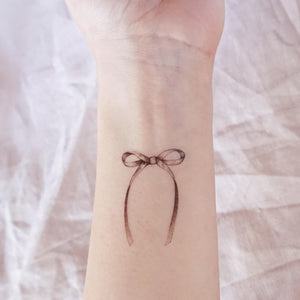 Minimal Ribbon Bow Tattoo - LAZY DUO TATTOO